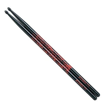 Afbeelding van Tama Rhythmic Fire Sticks O5B F BR, zwart met roodem Muster Drumsticks