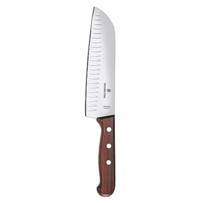 Afbeelding van Victorinox, 6.8520.17G, hout, Santokumeser, extra scherpe schijf, met bollenschacht, elegante houten klauw, bruin, gemaakt in Zwitserland,
