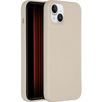 Afbeelding van Accezz Hoesje Geschikt voor iPhone 15 Plus Siliconen Liquid Silicone Backcover beige