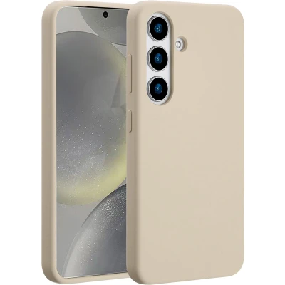 Afbeelding van Accezz Hoesje Geschikt voor Samsung Galaxy S25 Siliconen Liquid Silicone Backcover MagSafe beige