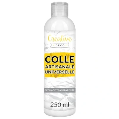 Afbeelding van Creative Deco Vloeibare PVA lijm, wit, 250 ml, universeel, vinyl, niet giftig, voor vilt, glas, karton, stof, hout, leer, papier, handwerk, multifunctioneel, transparant en helder drogen
