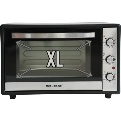 Afbeelding van Merkador XXL Vrijstaande Oven 70 Liter 2000 Watt RVS Afwerking Hetelucht Gemakkelijk Te Reinigen Geëmailleerde Zijwanden