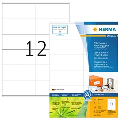 Afbeelding van Etiket HERMA recycling 10733 105x48mm 960stuks wit