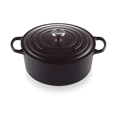 Image de Le Creuset Cocotte Signature en Fonte Émaillée avec Couvercle, Ø 30cm, Ronde, 8.4 L, 7.165 kg, Noir Mat, 21177300000430