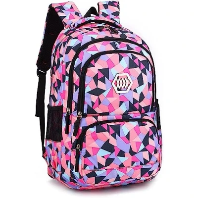 Afbeelding van Kinderrugzak, schooltas voor jongens en meisjes, kinderen, schooltassen, schoolrugzak, reizen, camping, casual, scholieren volwassenen