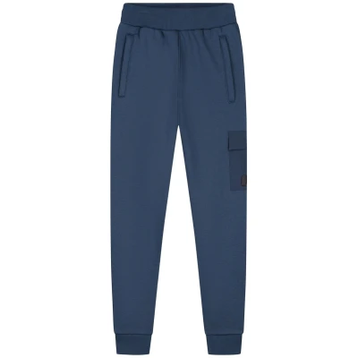 Afbeelding van Malelions Zomer sweat broek jongens navy blauw nylon pocket