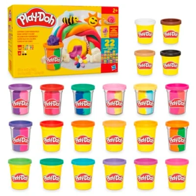 Image de Play Doh, Mon coffret coloré, pack de 22 pots pâte à modeler, loisirs créatifs pour enfants