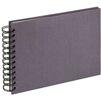 Afbeelding van walther design fotoalbum antraciet donkergrijs 23 x 17 cm spiraal album linnen stof SA 509 T