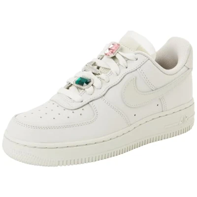 Afbeelding van Nike Sportswear AIR Force 1 Sneakers laag, Dames, Maat: 41, Light bone/kelly green/pink foam/black Leer