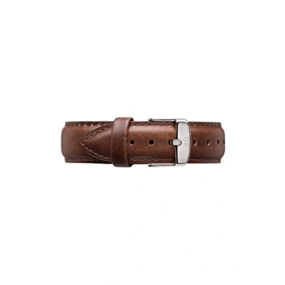 Afbeelding van Daniel Wellington Classic Bristol, donkerbruin/zilveren horlogeband, 20 mm, leer, voor heren, Lichtbruin, Eén maat, riem