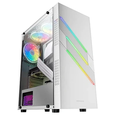 Afbeelding van Mars Gaming MC U3 wit, pc behuizing ATX XL, Front Triple ARGB, ARGB ventilator 12 cm, venster gehard glas