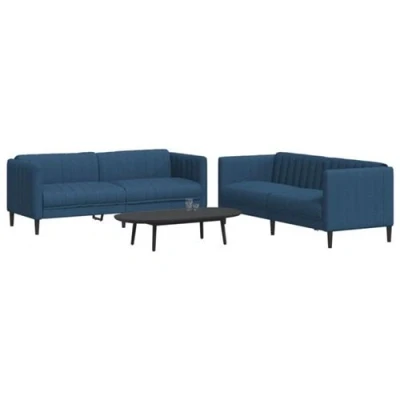 Afbeelding van vidaXL 2 delige Loungeset stof blauw