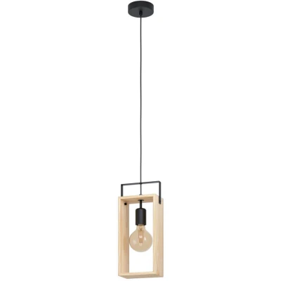 Afbeelding van EGLO Famborough Hanglamp E27 16 cm Zwart/Hout
