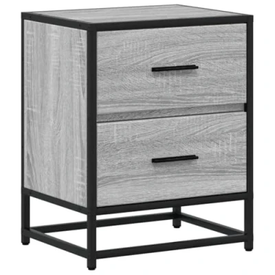 Afbeelding van vidaXL Nachtkastje 40x31x50 cm bewerkt hout grijs sonoma eikenkleurig