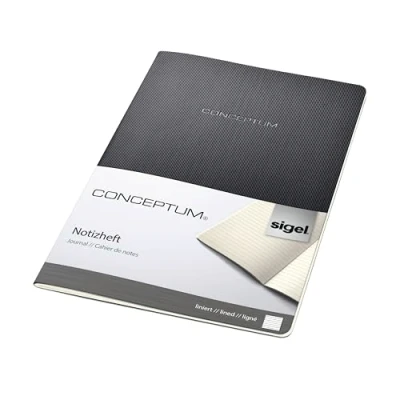 Afbeelding van Sigel Si Co861 Notitieboekje Conceptum Softcover A4 Zwart Gelinieerd