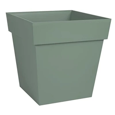Image de EDA Pot de Fleur Carré Toscane 32 cm Volume 22 L x Vert Laurier