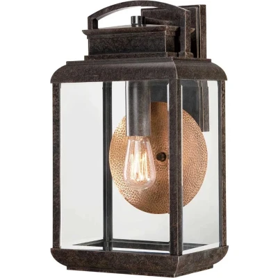 Afbeelding van Quoizel LED Wand Buitenlamp Byron 1X E27 Max 60W IP44 Dimbaar Imperial Bronze with Copper Reflector