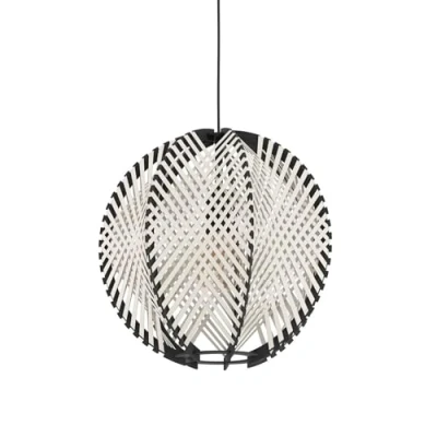 Afbeelding van EGLO Waverton Hanglamp E27 Ø 40 cm Zwart/Wit Textiel