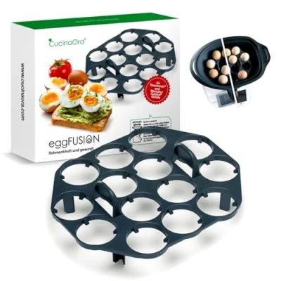 Afbeelding van CucinaOra eggFUSION eierkoker houder Thermomix eierhouder tot 14 eieren tm6 TM5 TM31 Compatibel met MC Smart Connect keukenaccessoires