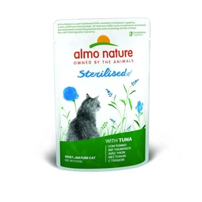 Afbeelding van 6x70g Almo Nature Holistic Sterilised Tonijn Kattenvoer Nat