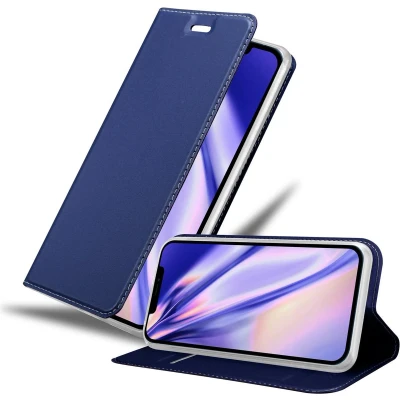 Afbeelding van Cadorabo Hoesje geschikt voor Apple iPhone 12 PRO MAX in CLASSY DONKER BLAUW Beschermhoes met magnetische sluiting, standfunctie en kaartvakje Book Case Cover Etui