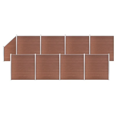 Afbeelding van Schuttingset 8 vierkant en 1 schuin 1484x186 cm HKC bruin