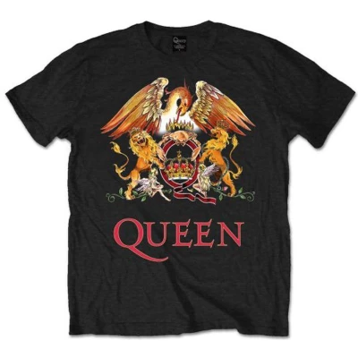 Afbeelding van Queen Classic Crest Heren T shirt S Zwart