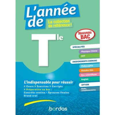 Image de L&#039;Année de Tle Spécialités Physique Chimie + SVT