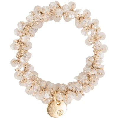 Afbeelding van BR Haarelastiek Beads set/2 White Crystal One Size