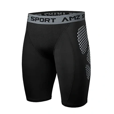 Afbeelding van AMZSPORT Sportbroek voor heren, compressie, sneldrogend, Baselayer broek, nieuwe generatie, 114005 Zwart