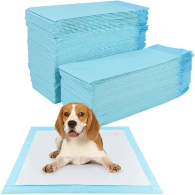 Afbeelding van YSWOVUO 100 stuks hygiënische hondenmatten, 60 x cm, 5 laags, absorberende hondenmat, sneldrogend oppervlak, verdikken