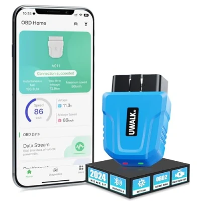 Afbeelding van 5.4 Bluetooth OBD2 Auto Diagnose Koffer: Draadloze OBDII Scanner Alle Systemen Voertuig Prestaties Monitor OBD Tester en Codescanner voor iOS Android