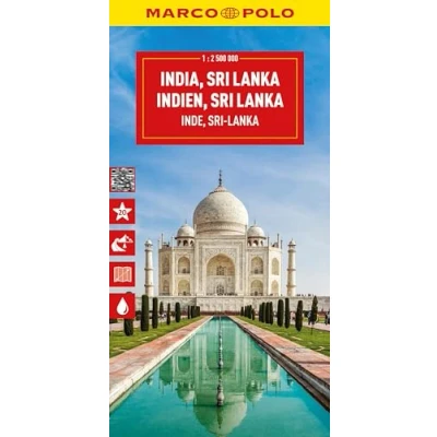 Afbeelding van India, Sri Lanka, Nepal, Bangladesh Marco Polo Map