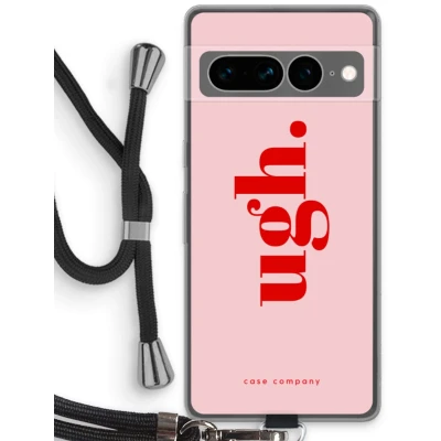 Afbeelding van Case Company® hoesje met Koord geschikt voor Google Pixel 7 Pro Ugh Telefoonhoesje Zwart Bescherming aan alle Kanten en Over de Schermrand