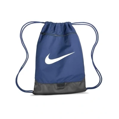 Image de Nike Unisex Sacs De Sport À Cordon Nk Brsla Drawstrng 9.5 (18L), Bleu Marine/Noir/Blanc (Midnight Navy/Black/White), DM3978 410, MISC
