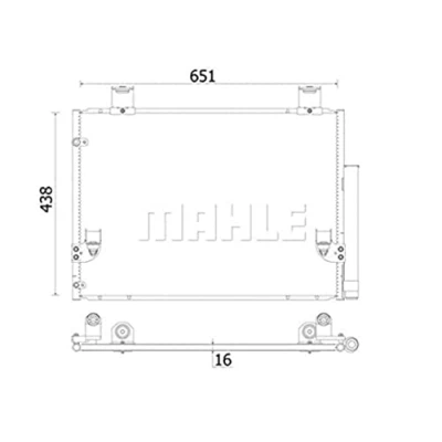 Afbeelding van MAHLE ORIGINAL AC 929 000S Condensor Airco Met droger 651 TOYOTA: HILUX 3 Pick up