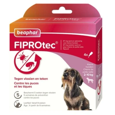 Afbeelding van Beaphar Fiprotec Hond Tegen Teken En Vlooien 2 10 KG 3+1 PIP (386863)