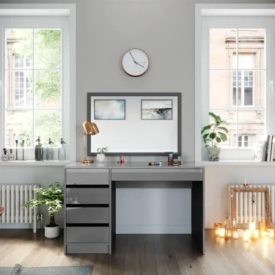 Afbeelding van Vicco Opmaaktafel Sherry, Grijs, 120 cm zonder spiegel