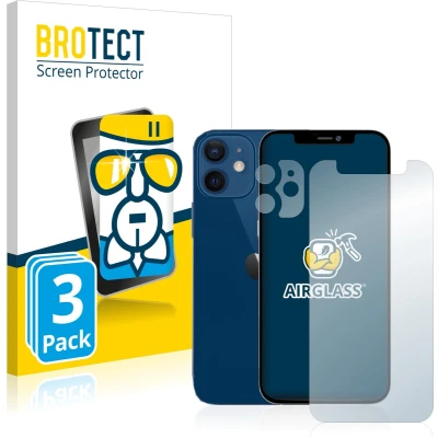 Afbeelding van BROTECT Screenprotector voor Apple iPhone 12 mini (Voor+Camera) Folie Beschermfolie Beschermglas transparant (3 Stuks)