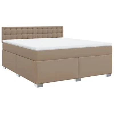 Image de vidaXL Sommier à lattes de lit avec matelas Cappuccino 180x200 cm