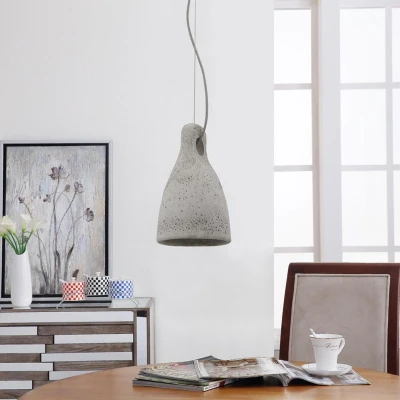 Afbeelding van Lindby hanglamp 1licht beton, metaal H: 25 cm E14 betongrijs, gesatineerd nikkel