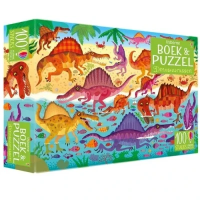 Afbeelding van Uitgeverij usborne zoekboek en puzzel 100st dinosaurussen