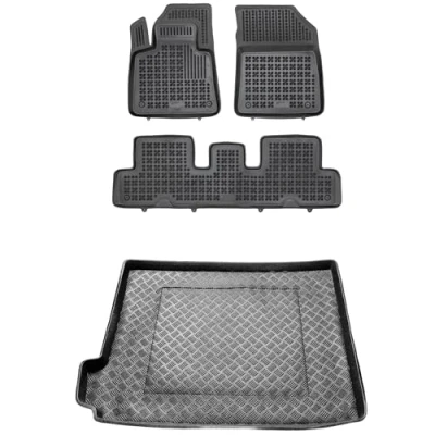 Afbeelding van M MOTOS Rubberen vloermat en kofferbakmat van PE kunststof voor Citroen C4 Grand Picasso II 2013 2018. Verbeter je reiscomfort met de antislip automat