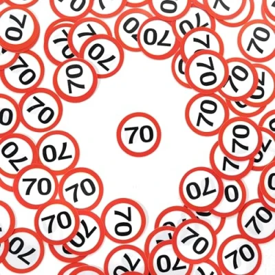 Afbeelding van Verjaardagsdecoratie confetti 70e verjaardag decoratie man vrouw tafeldecoratie