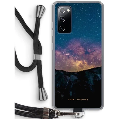 Afbeelding van Case Company® hoesje met Koord geschikt voor Samsung Galaxy S20 FE / 5G Travel to space Telefoonhoesje Zwart Bescherming aan alle Kanten en Over de Schermrand