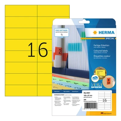 Image de HERMA Etiquette universelle SPECIAL, 105 x 37 mm, jaune