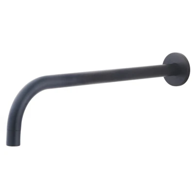 Afbeelding van Wiesbaden SLIM 18mm uitloop rond 30cm 1/2&#039;&#039; mat zwart