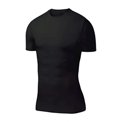 Afbeelding van PowerLayer Mannen Compression Basislaag Top Korte Mouw Thermisch Ondershirt Zwart, L