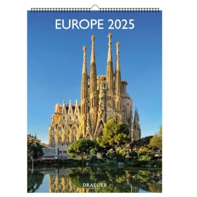 Afbeelding van Decoratieve wandkalender, 29 x 39 cm, 2025 januari tot december Europa