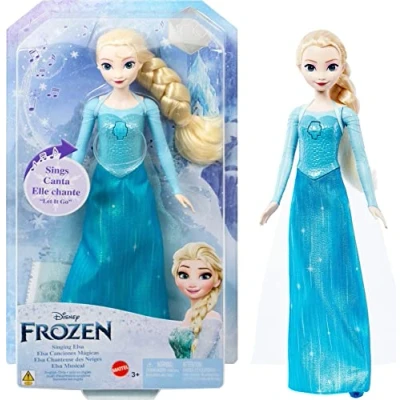 Afbeelding van Disney Frozen Elsa zingende pop, film outfit inbegrepen, Engelse versie, om te verzamelen, speelgoed voor kinderen vanaf 3 jaar, HLW55